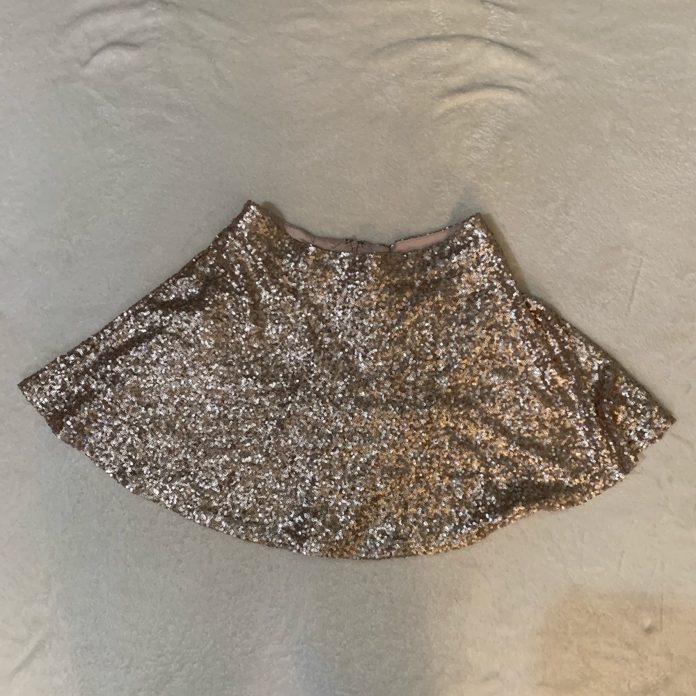 Gold Sequin Circle Skirt